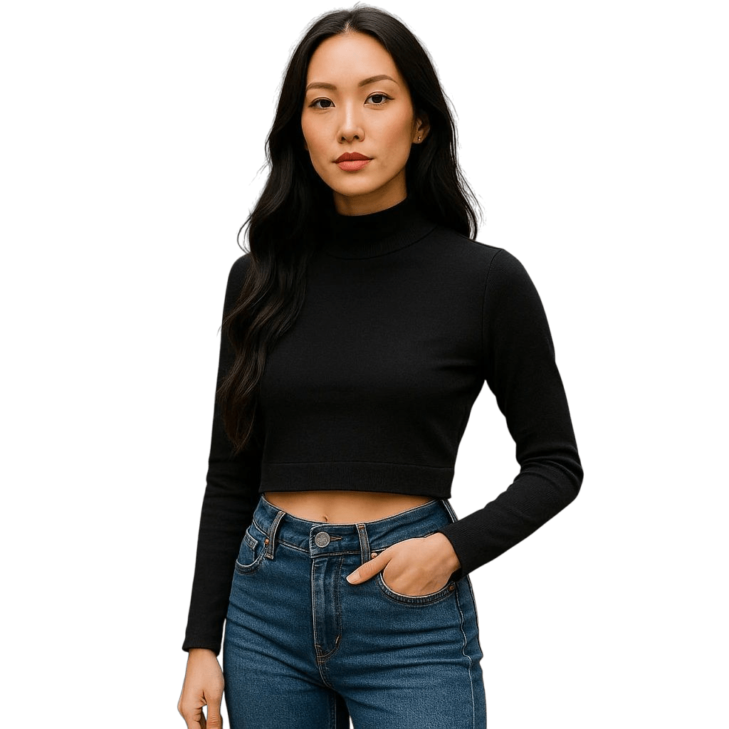 Women's Large Forever21 Crop Turtle Neck Sweater