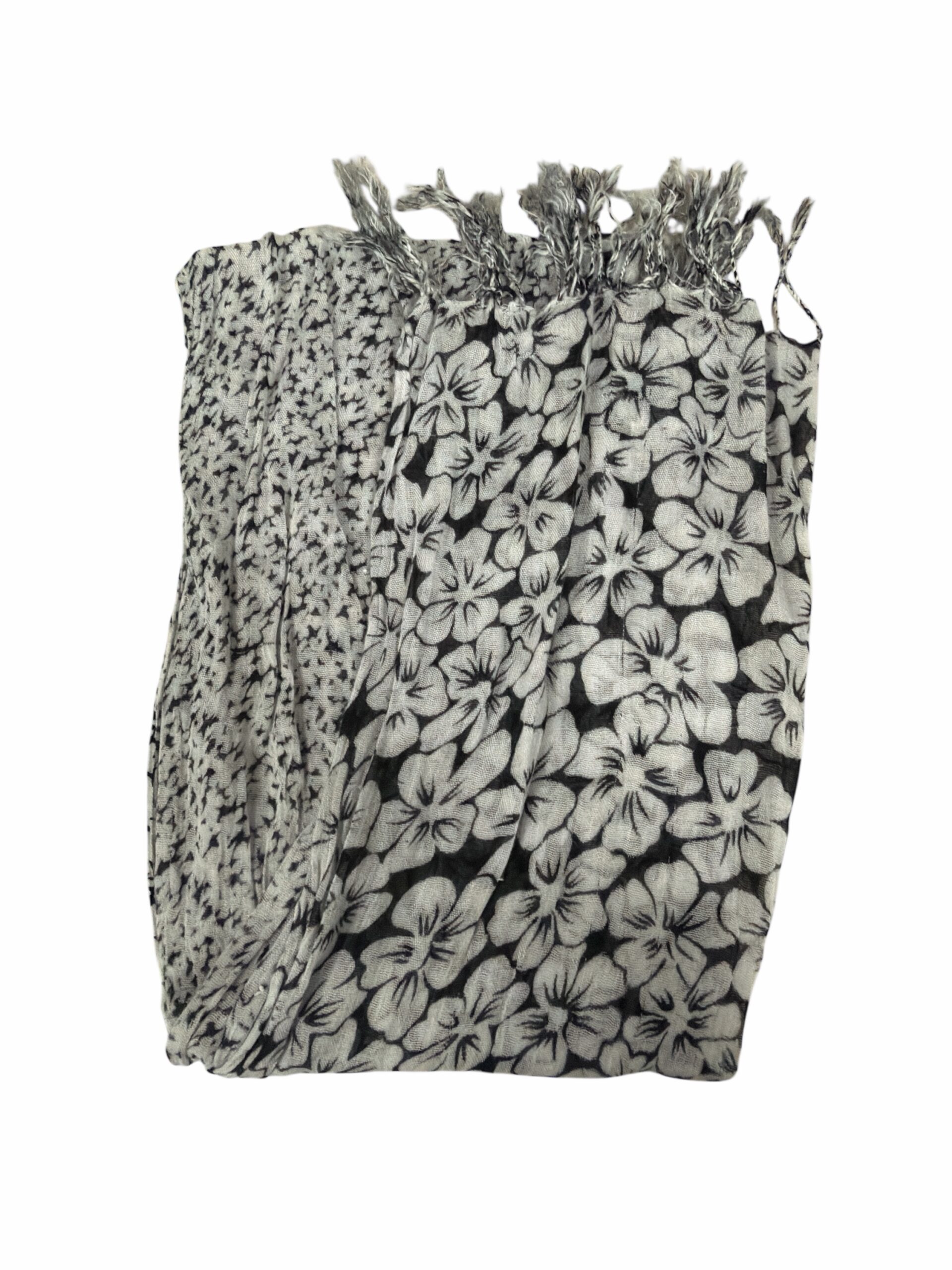 White and black scarf